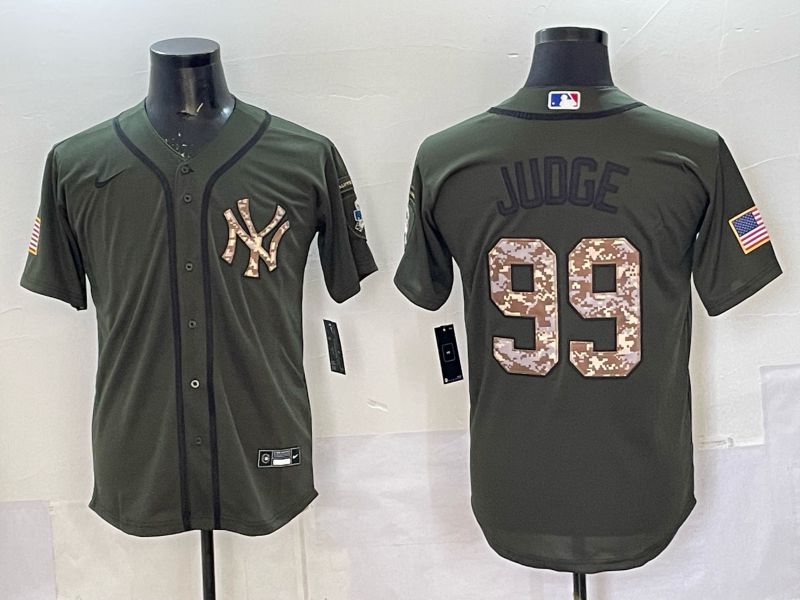 Men 2025 New York Yankees #99 Judge Green camo Nike MLB Jersey style 03
